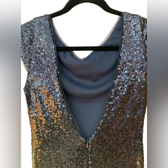 EUC TFNC Tall Sequin Cap Sleeve Midi Dress in navy - Picture 9 of 9